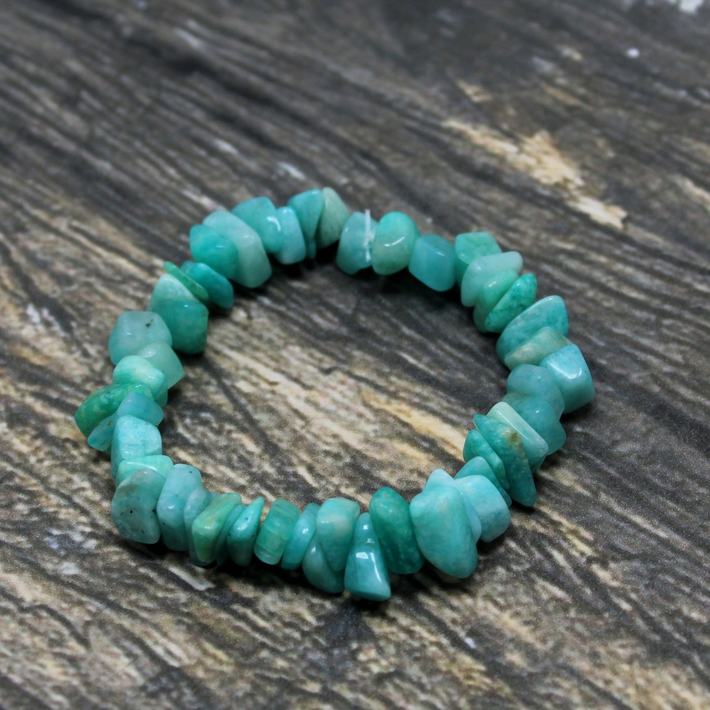 Natural Amazonite Stretchable Chip Bracelet