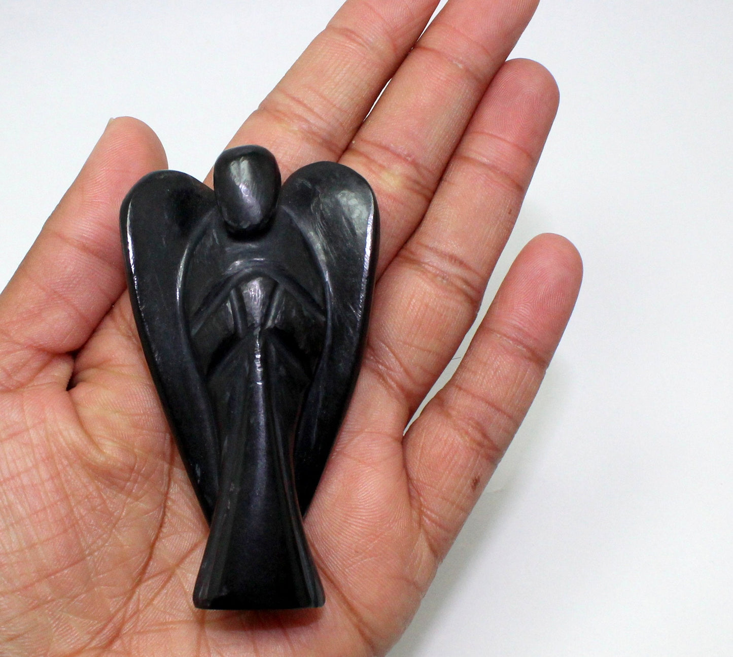 Black Tourmaline Hand Carved Angel