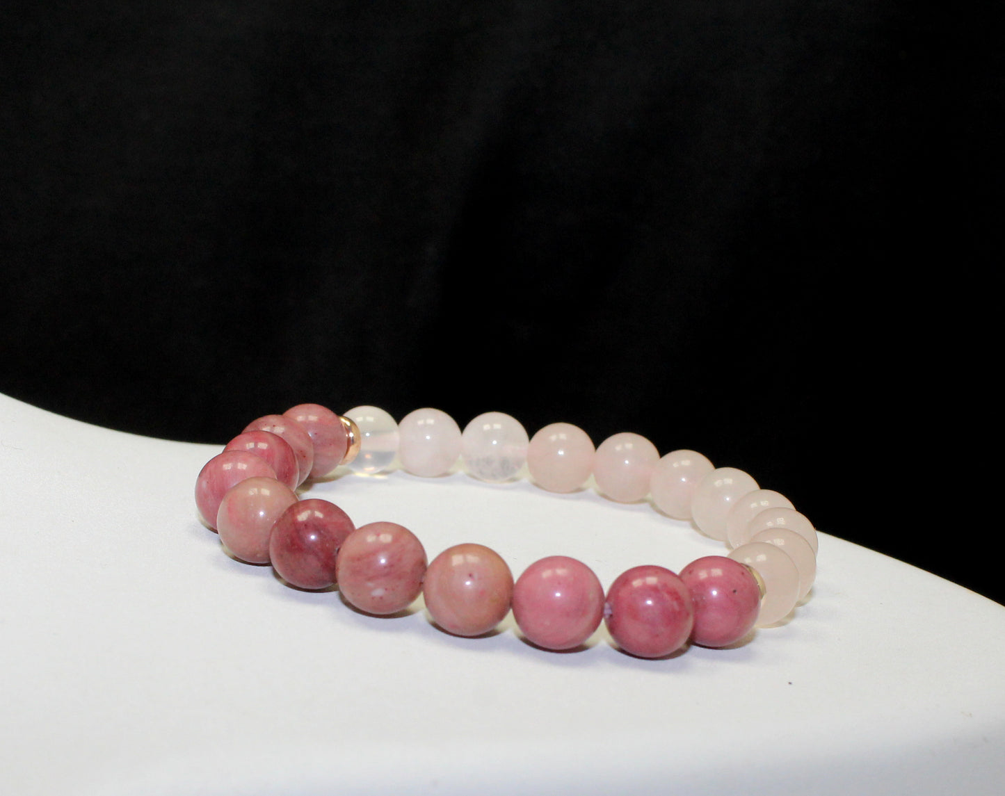Rose Quartz and Rhodonite Beaded Gemstone Bracelet