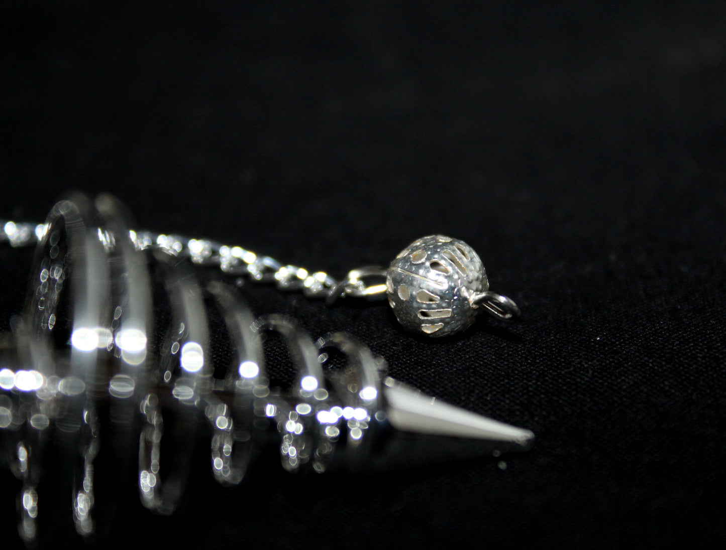 Silver Brass Spiral Dowsing Pendulum