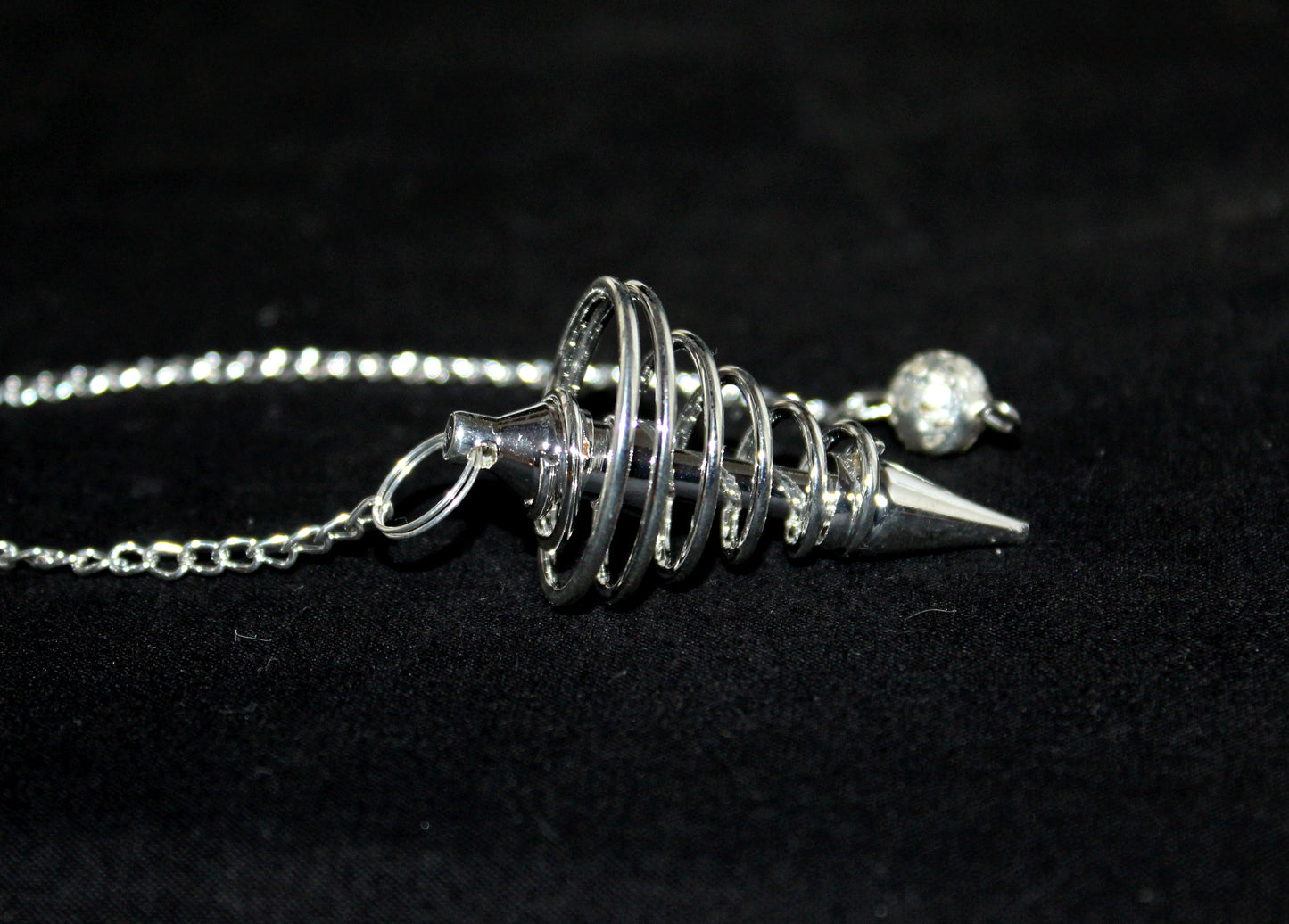 Silver Brass Spiral Dowsing Pendulum