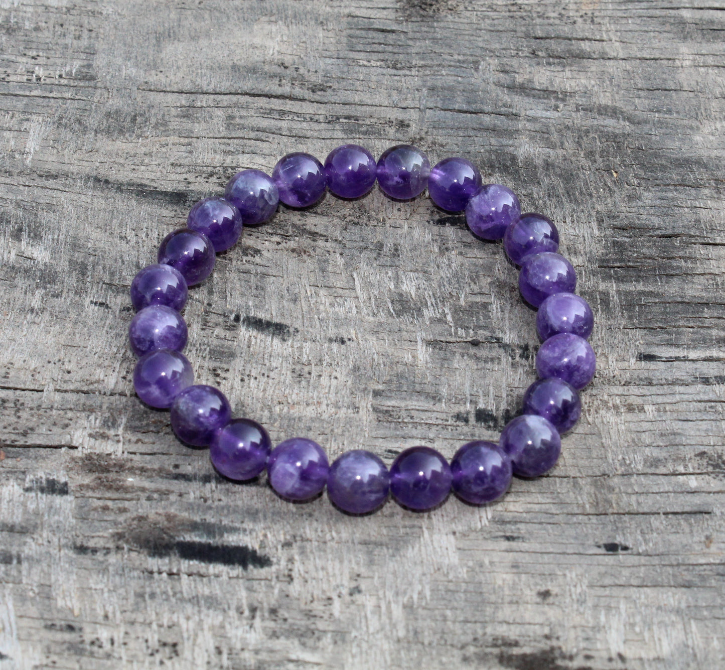 Natural Amethyst Bead Bracelet