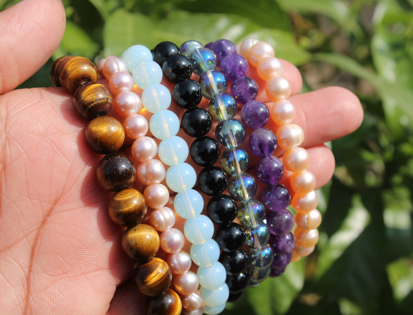 Natural Amethyst Bead Bracelet