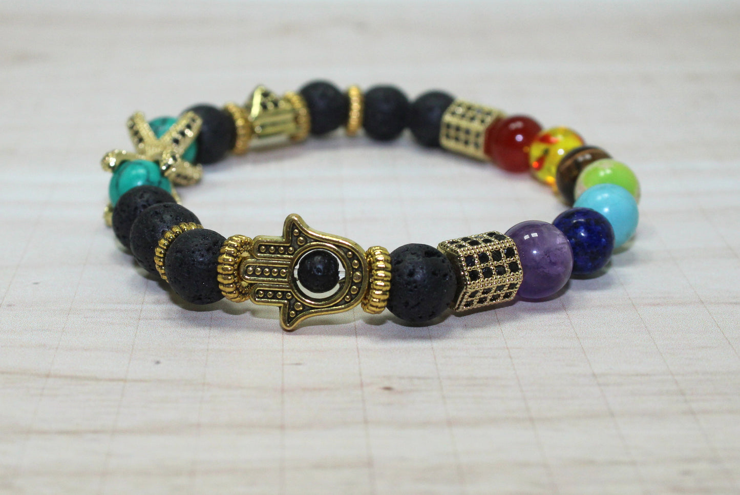 7 Chakra Beaded Bracelet with Charms