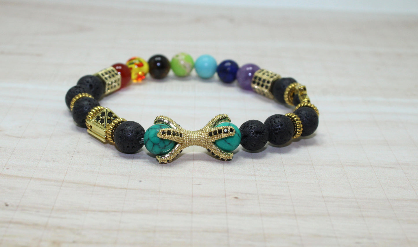 7 Chakra Beaded Bracelet with Charms