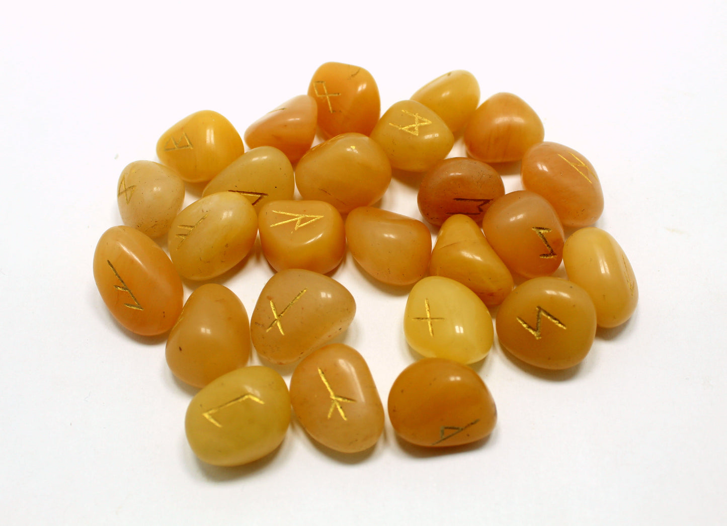 Natural Golden Quartz Rune Set