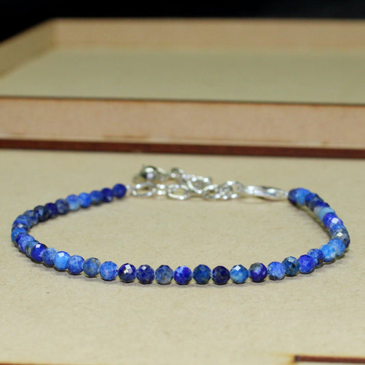 Natural Lapis Lazuli Dainty Beads Gemstone Bracelet