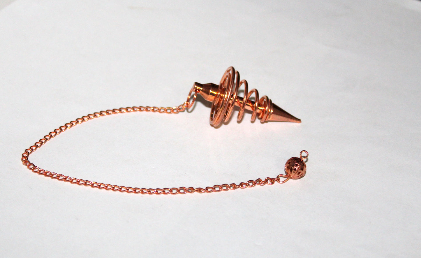 Copper Plated Brass Spiral Dowsing Pendulum