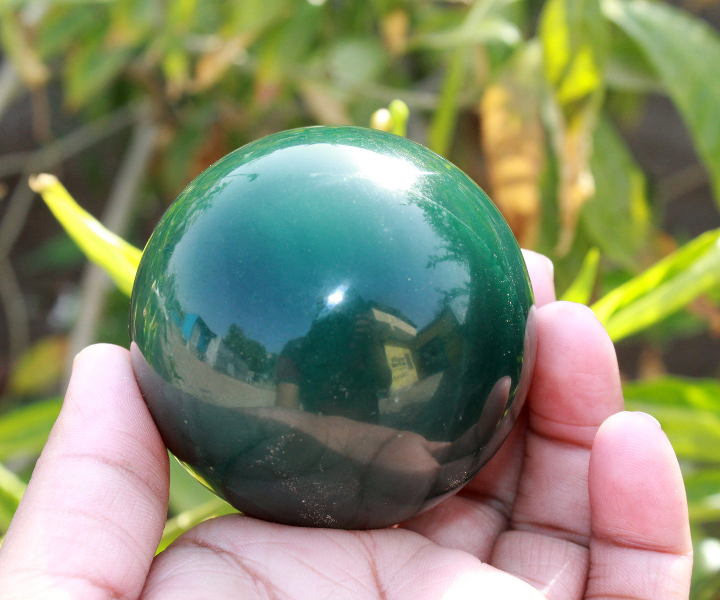 Natural 60 mm Green Jade Sphere