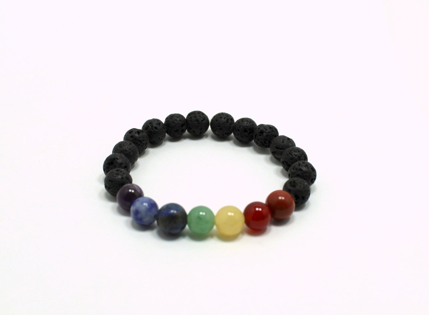 Lava Rock and 7 Chakra Bead Bracelet
